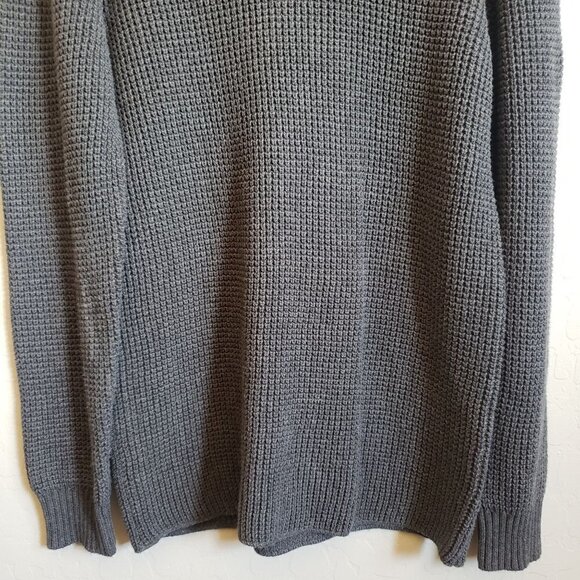Candy & Caviar Wool Blend Waffle Knit Crew Neck Sweater Grey Size Men's Large - Picture 4 of 9